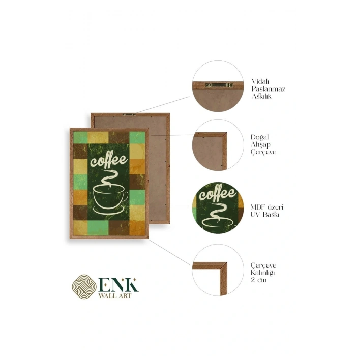 Kahve Ahşap Çerçeveli Tablo 50 x 70