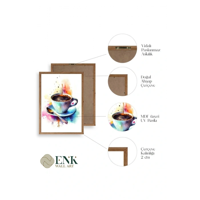 Kahve Ahşap Çerçeveli Tablo 50 x 70