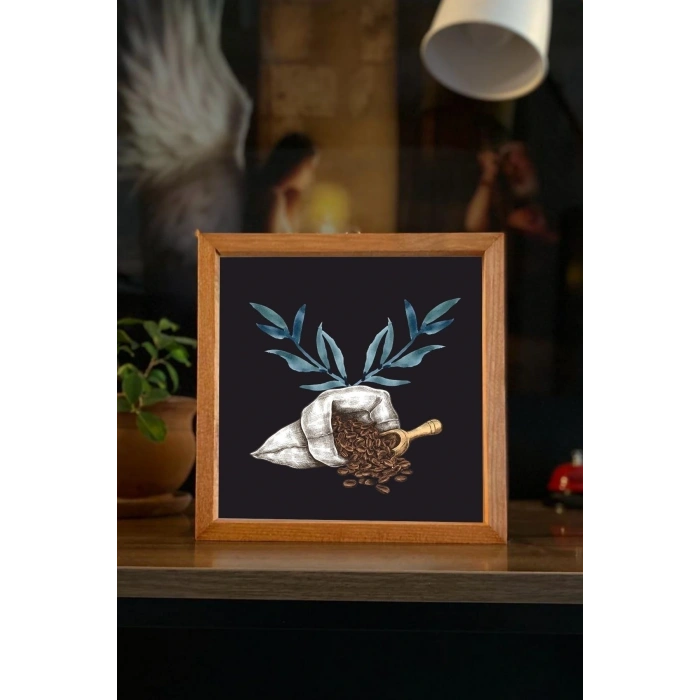 Kahve Köşesi Filtre Kahve Ahşap Çerçeve 23 x 23