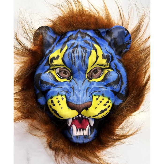 Brown-Maned Hair Blue-Faced Wolf Tiger Mask Mega Plush 38 No (5365)