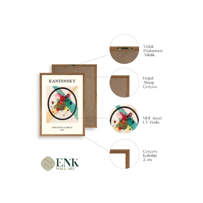 Kandinsky Ahşap Çerçeveli Tablo 50 x 70