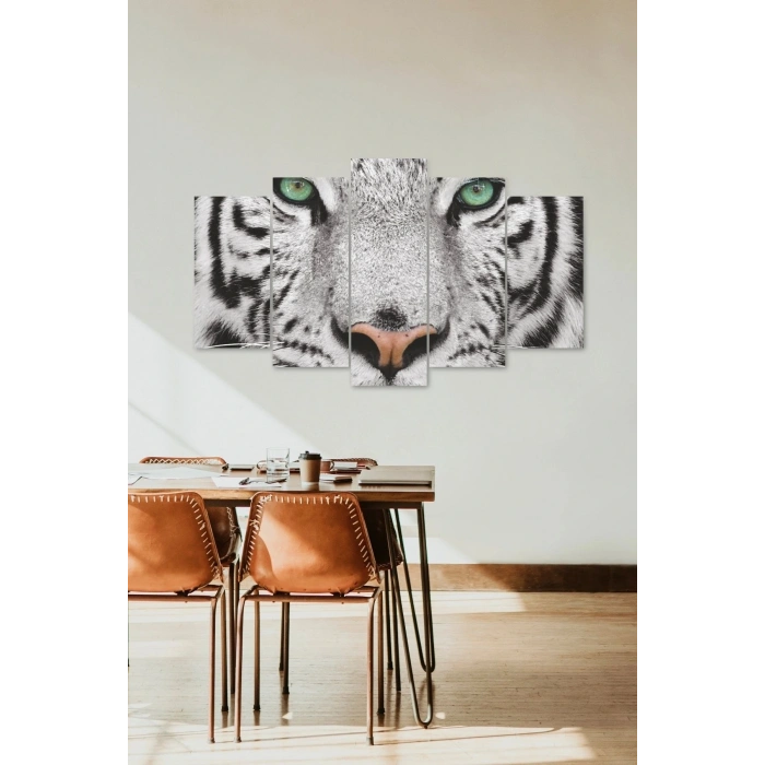 Kaplan Bakışı Manzara 5 Parçalı Mdf Tablo 60 x 100