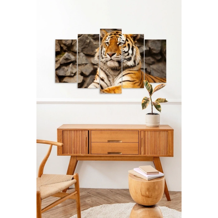 Kaplan Portresi 5 Parçalı Mdf Tablo 60 x 100