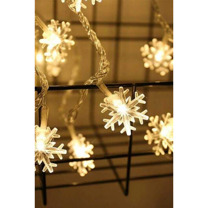 Kar Tanesi Şekilli 3.5 Metre USB LED Işık – 20 LED’li Dekoratif Kış ve Yılbaşı Aydınlatması