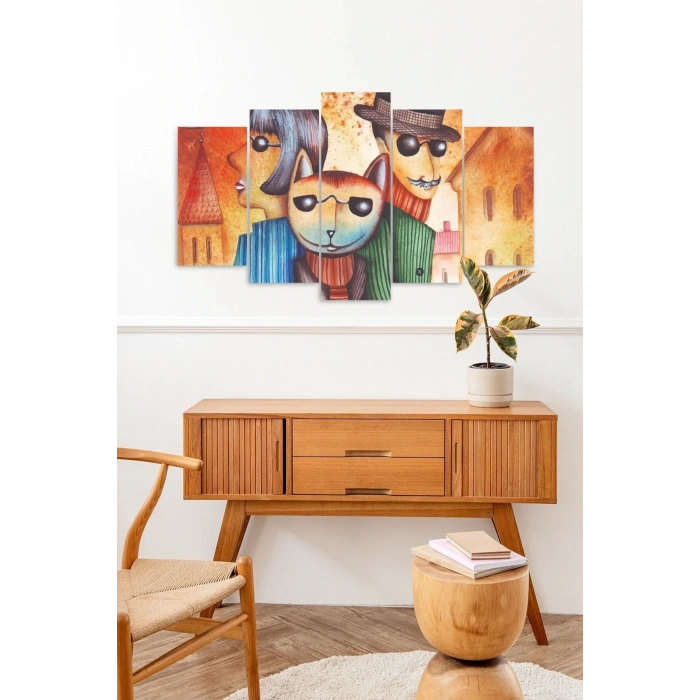 Karakter Manzarası 5 Parçalı Mdf Tablo 60 x 100