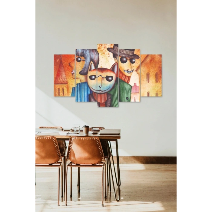 Karakter Manzarası 5 Parçalı Mdf Tablo 60 x 100