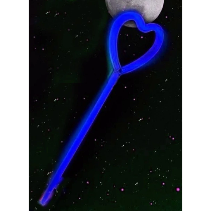 Karanlıkta Yanan Glow Partisi Kalp Şekilli Asa Sopa 6 Renk 6 Adet (5365)