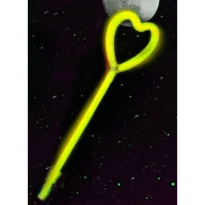 Karanlıkta Yanan Glow Partisi Kalp Şekilli Asa Sopa 6 Renk 6 Adet (5365)