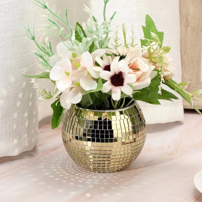 Kare Gold Cam Mozaik Fayans Çıkartmaları El İşi Kare Cam Fayans Kendinden Yapışkanlı Aynalı Dekor Panel 30x30 Cm (5365)