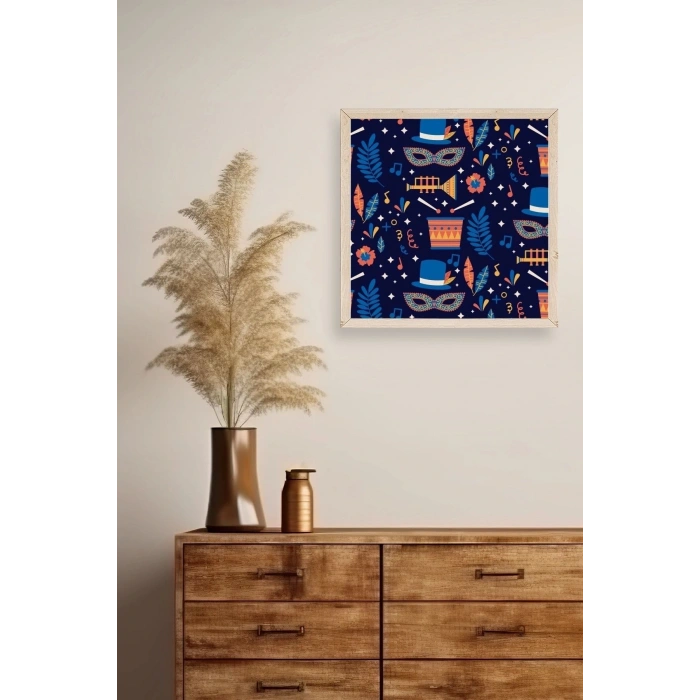 Karnaval Ahşap Çerçeveli Tablo 50 x 50