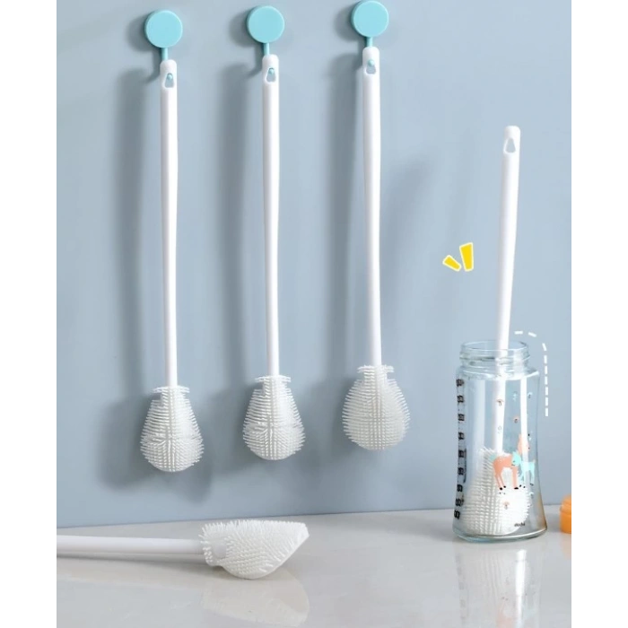 Kavanoz ve Biberon Yıkama Fırçası Silikon Beyaz (5365)