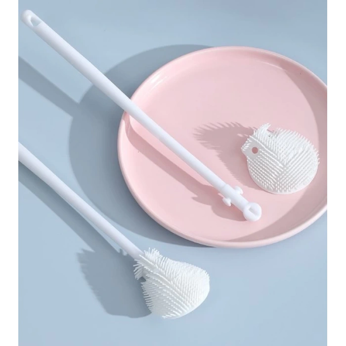 Kavanoz ve Biberon Yıkama Fırçası Silikon Beyaz (5365)