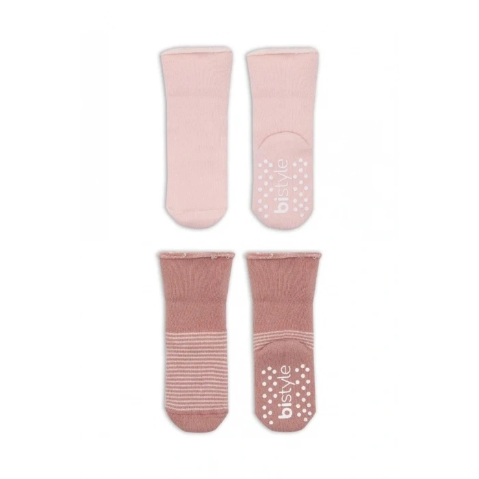 Kaymaz Havlu Soket Çorap 2li Set Pudra Pembe