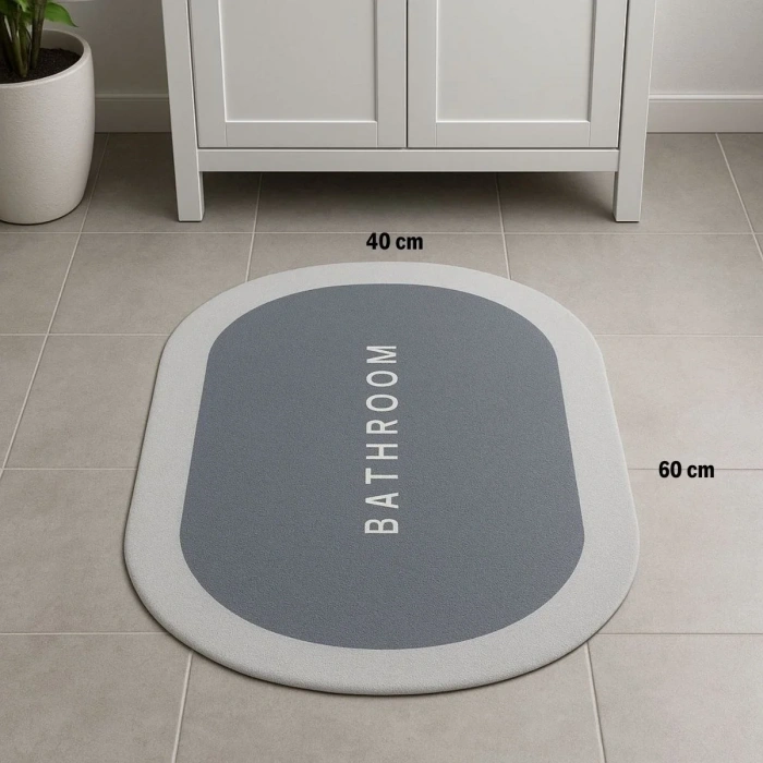 Kaymaz Tabanlı Oval Paspas 40x60 Cm Modern Tasarım