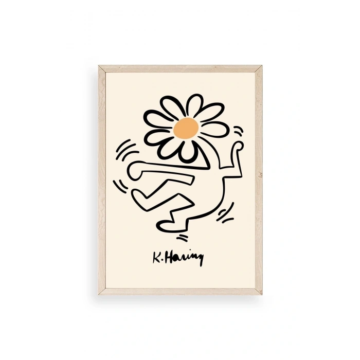 Keith Haring Ahşap Çerçeveli Tablo 30 x 42