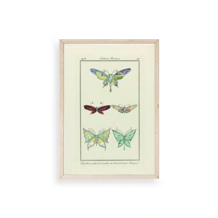 Kelebek Ahşap Çerçeveli Tablo 50 x 70