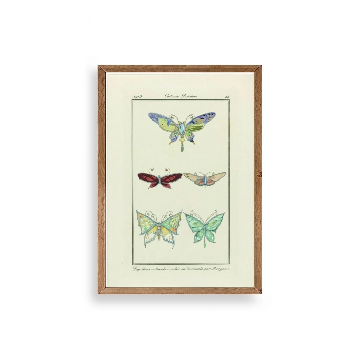 Kelebek Ahşap Çerçeveli Tablo 50 x 70