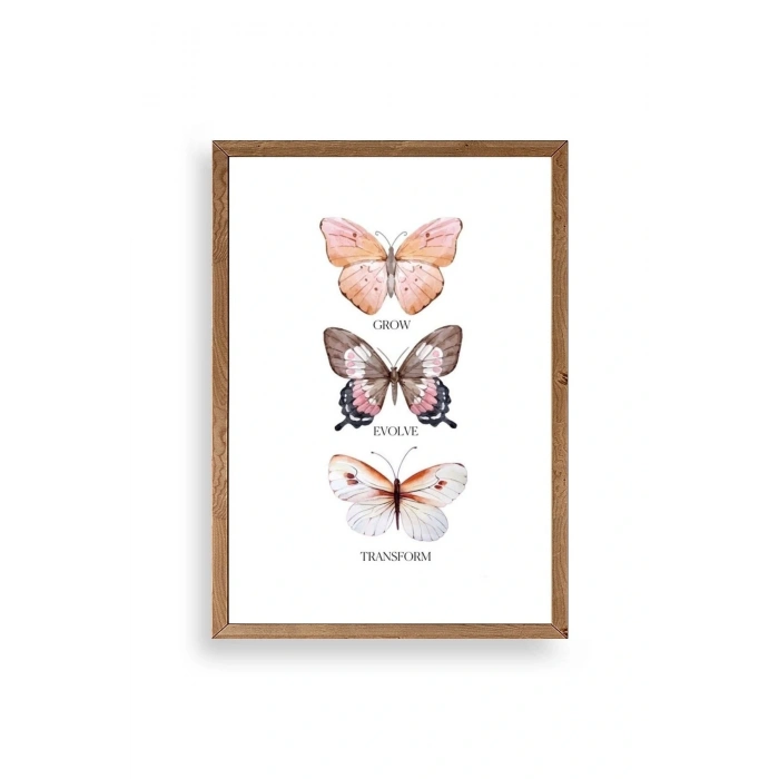 Kelebekler Ahşap Çerçeveli Tablo 17 x 23