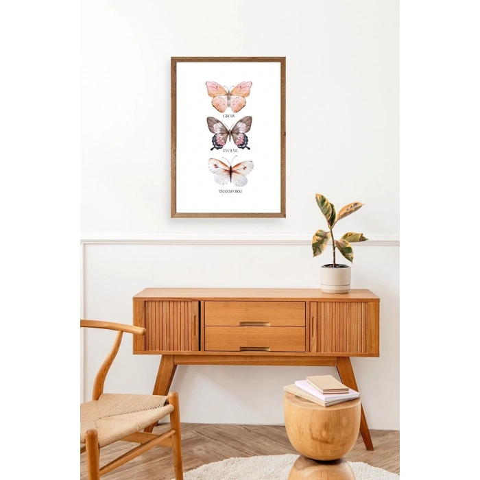 Kelebekler Ahşap Çerçeveli Tablo 30 x 42