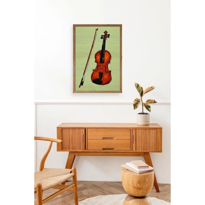 Keman Ahşap Çerçeveli Tablo 17 x 23