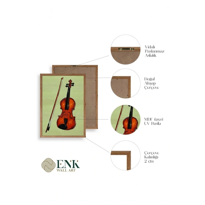 Keman Ahşap Çerçeveli Tablo 17 x 23
