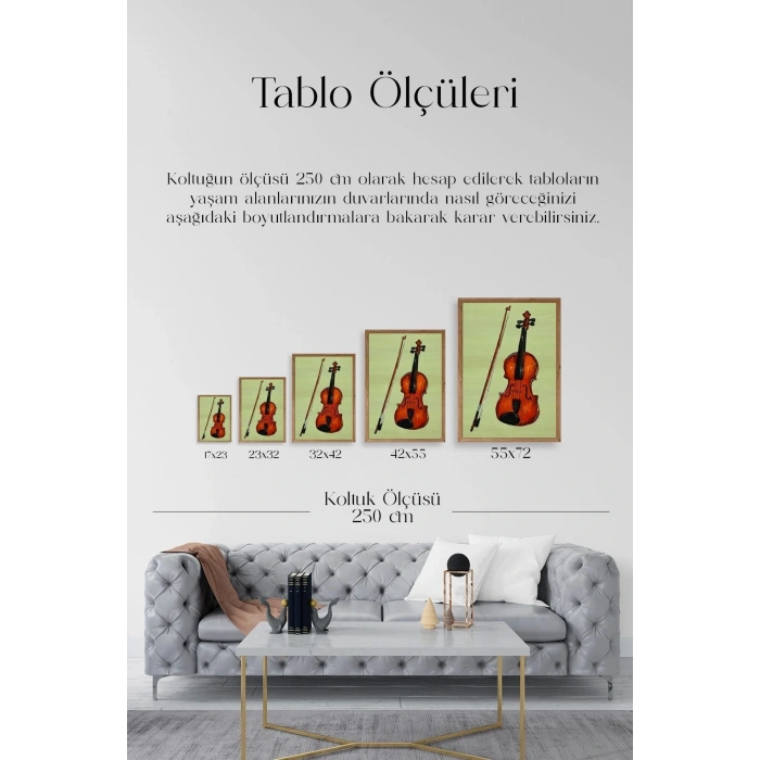 Keman Ahşap Çerçeveli Tablo 50 x 70