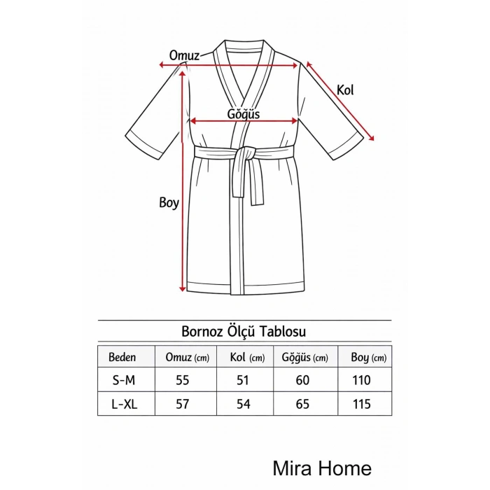 Kimono Yaka Unisex Pamuklu Tek Kişilik Bornoz Beyaz