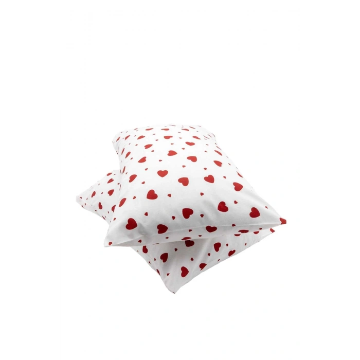 Red Heart Double Bedding Set Cotton 180x200 Cm