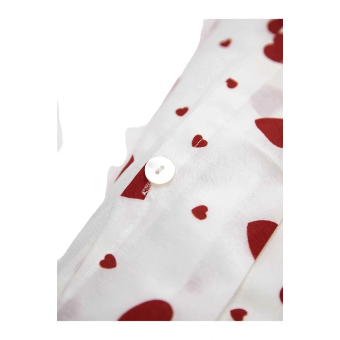 Red Heart Double Bedding Set Cotton 180x200 Cm
