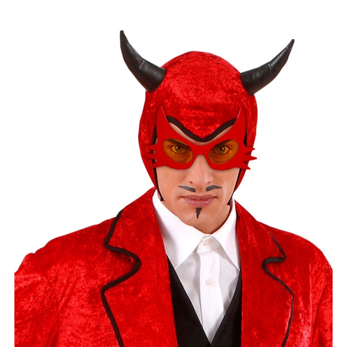 Red Color Mustache Design Cat Eye Glasses