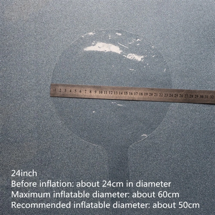 Kırmızı Simli Yuvarlak Şeffaf Balon 24 İnç (5365)