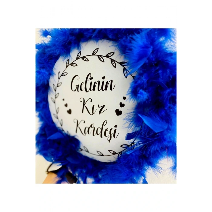 Kişiye Özel Tüylü Kına Gecesi Tefi,gelinin Kız Kardeşi Kına Tefi (28 CM)