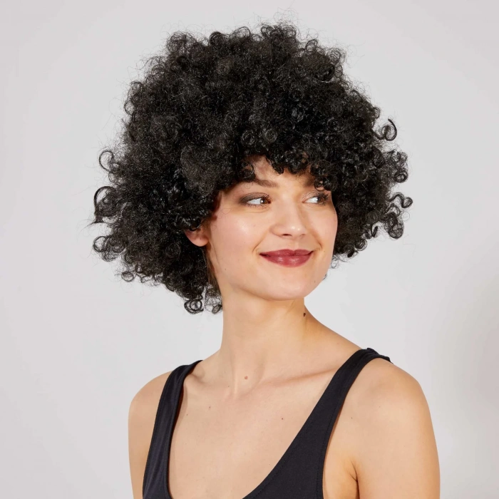 Kıvırcık Afro Bonus Peruk 120 Gr Siyah Renk