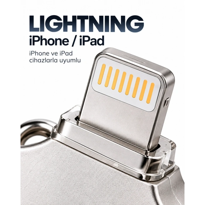 Kompakt 4in1 Usb Bellek 128gb Type-c Lightning Microusb