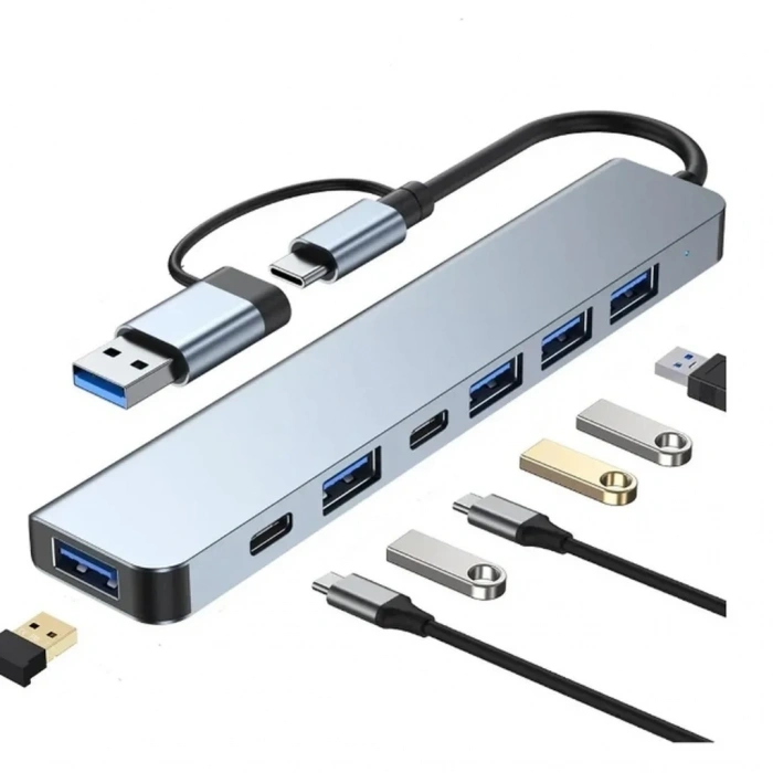 Kompakt 7 Fonksiyonlu Type-c Usb Çevirici