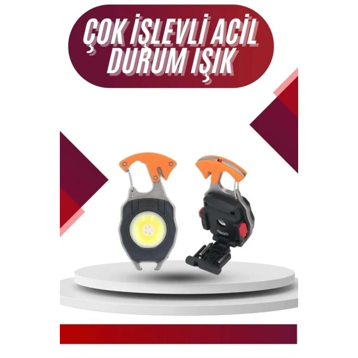 Kompakt 7 Modlu Mini Led Lamba Usb Şarjlı Anahtarlık