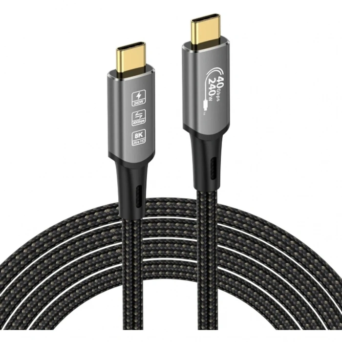 Kompakt 8k Usb4 Kablo 0.5 M 40gbps Veri Transferi