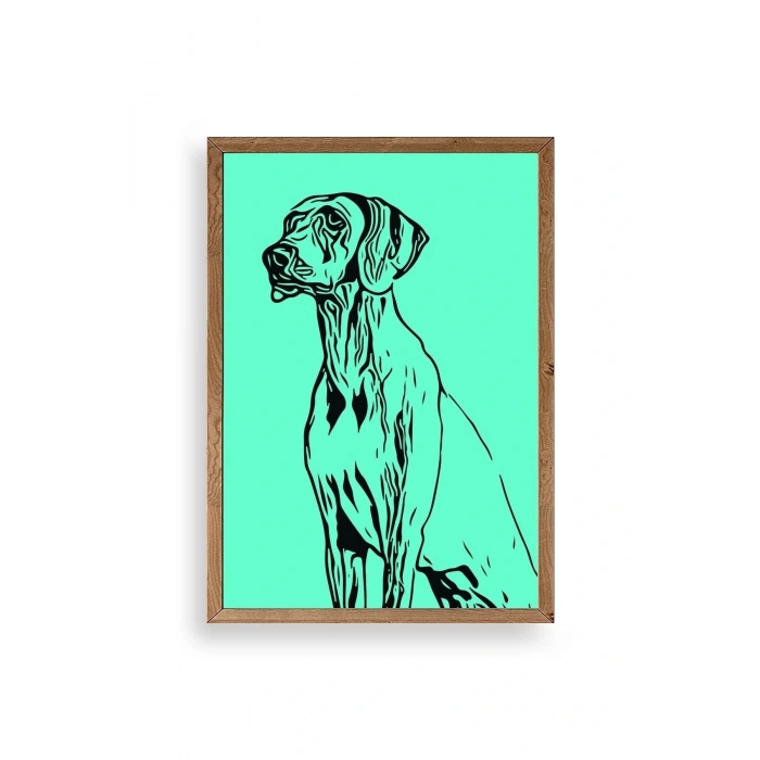 Köpek Ahşap Çerçeveli Tablo 50 x 70