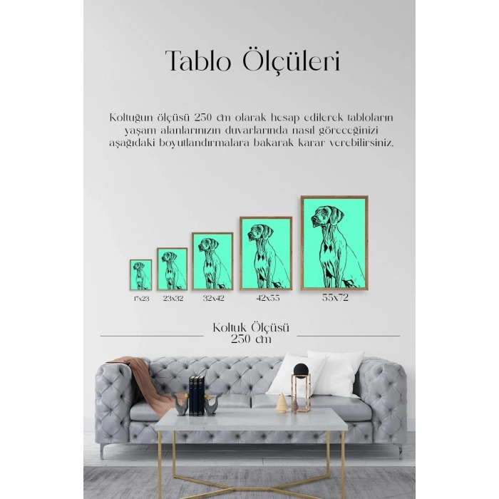 Köpek Ahşap Çerçeveli Tablo 50 x 70