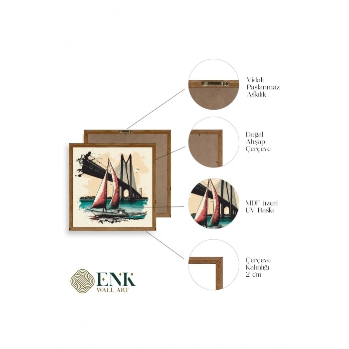 Köprü Ahşap Çerçeveli Tablo 42 x 42