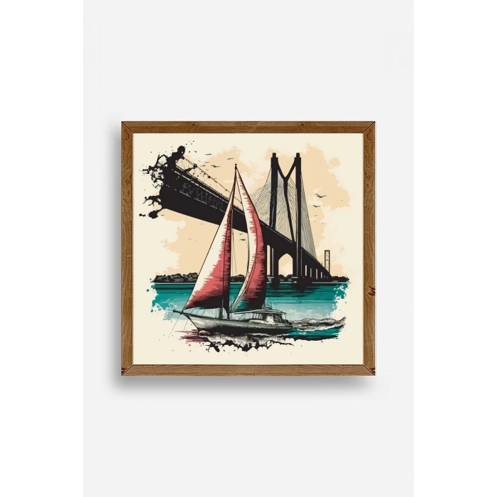 Köprü Ahşap Çerçeveli Tablo 50 x 50