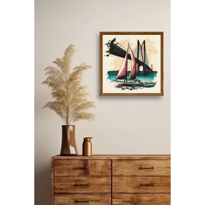 Köprü Ahşap Çerçeveli Tablo 50 x 50
