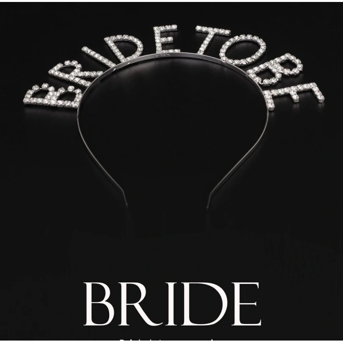 Kristal Taşlı Gümüş Renk Bride To Be Gelin Tacı (5365)