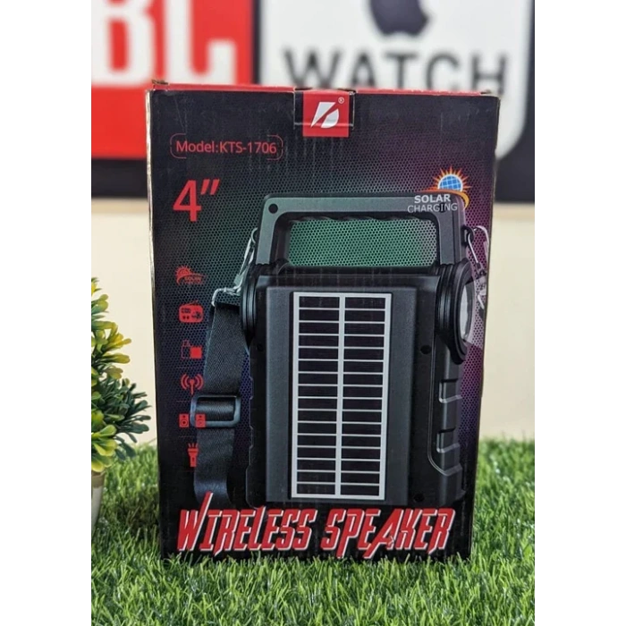 KTS-1706 Taşınabilir Güneş Enerjili Fenerli Bluetooth Hoparlör (5365)
