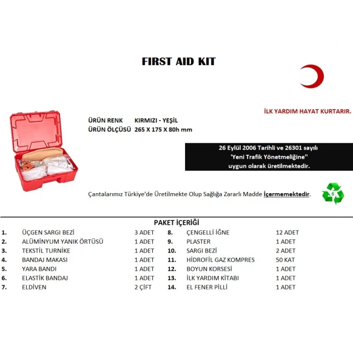 Küçük İlk Yardım Seti First Aid Kit (5365)