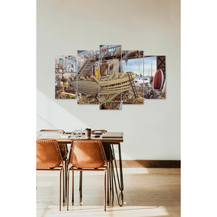 Küçür Bir Tersane 5 Parçalı Mdf Tablo 60 x 100
