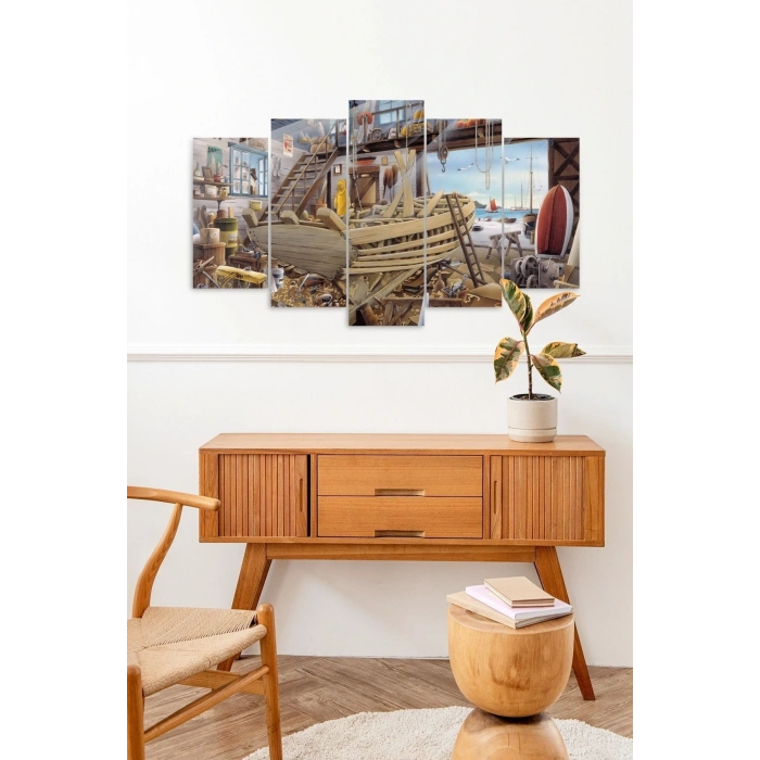 Küçür Bir Tersane 5 Parçalı Mdf Tablo 60 x 100