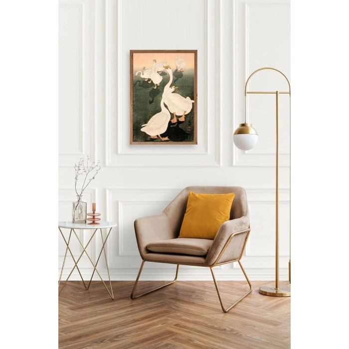 Kuğular Ahşap Çerçeveli Tablo 30 x 42