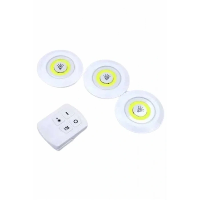 Kumandalı 3lü Spot Led Lamba Seti Mutfak Ve Dolap Işığı