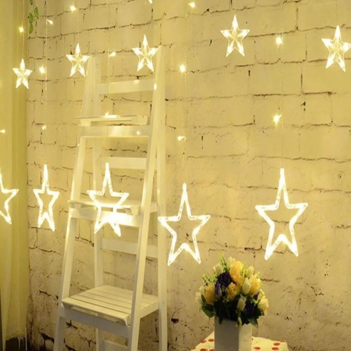 12 Pendant 120 LED Remote-Controlled Star Figure Decorative Light – Desktop and Ambient Lighting (5365)